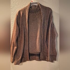Elegant Brown Sweater with Gold Accents